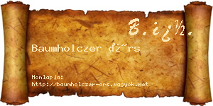 Baumholczer Örs névjegykártya
